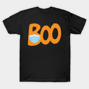 BOO - Orange text and Blue surgical mask T-Shirt